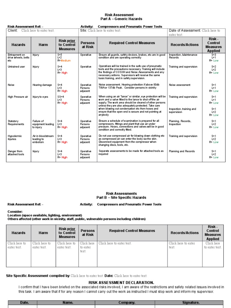 Compressors and Pneumatic Power Tools | PDF | Risk | Pneumatics