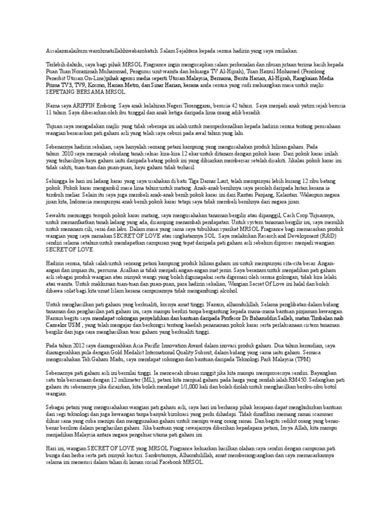 Ucapan Majlis Bersama Media  PDF