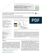 Colorimetric and absorption ratiometric anion sensor based on indole & hydrazide