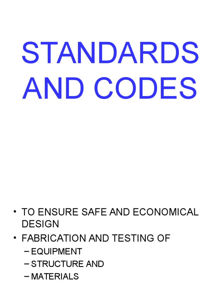 Standards and Codes Stainless Steel Fiberglass