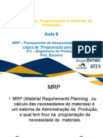 Planejamento de Necessidades Materiais (MRP) com programação para frente e para trás