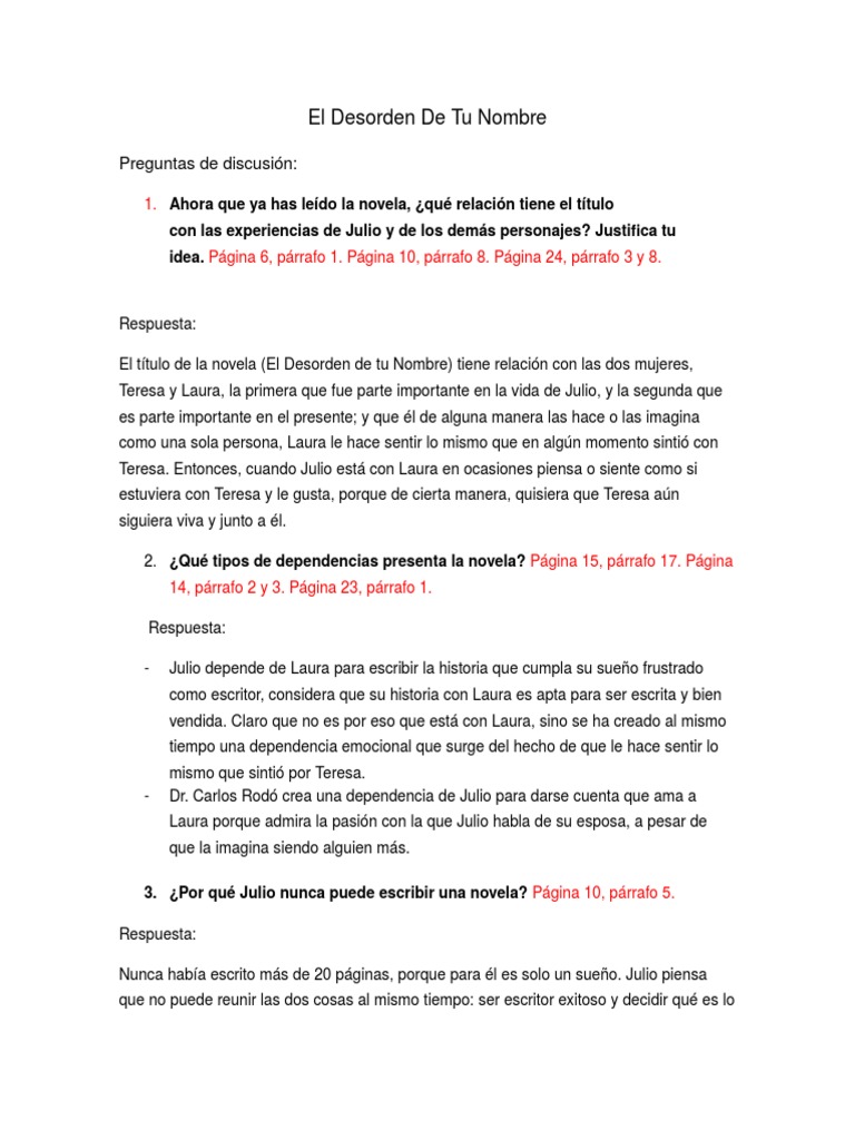 El Desorden de Tu Nombre PDF