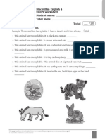 Total: Macmillan English 4 Unit 9 Worksheet Student Name: Total Mark