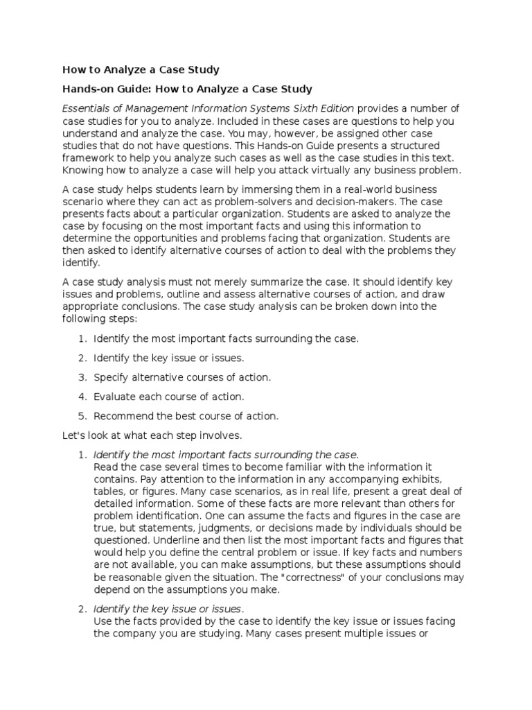 How To Analyze A Case Study | PDF