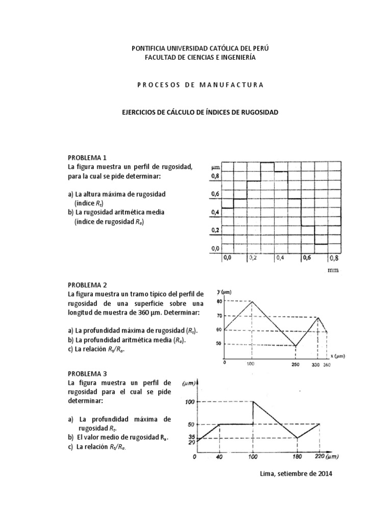 Ejercicios de Calculo de Rugosidad | PDF