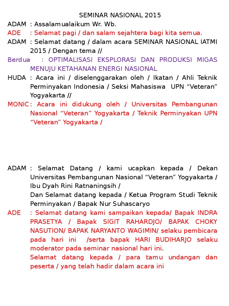 Contoh Teks MC | PDF | Perjalanan