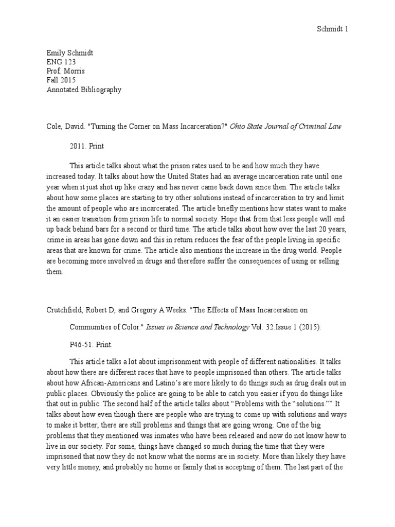 Example of an annotated bibliography picture