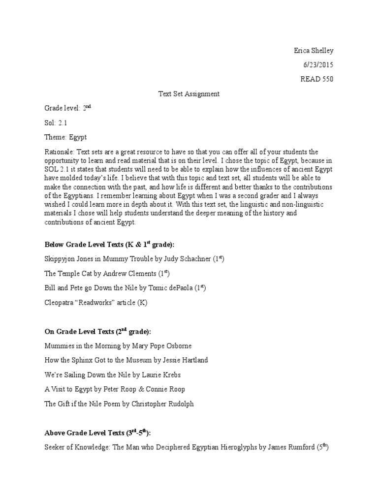 Text Set Document | PDF | Social Science | General Fiction