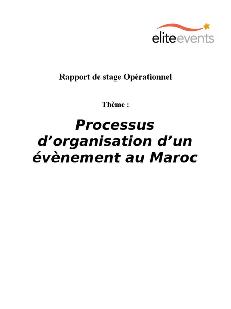 Exemple Rapport De Stage Rapportelite Even Agence De Marketing Pdf Afrique Maroc