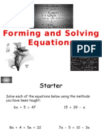 11) Forming and Solving Equations