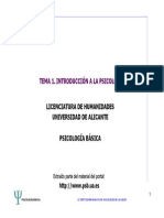 Tema 1 - Introduccion A La Psicología PDF