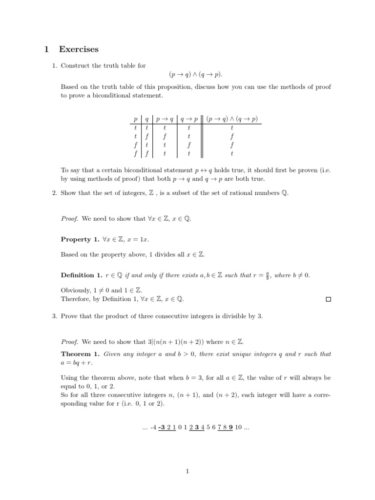 Discrete Math Exercises | PDF | Integer | Rational Number