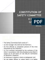 Constitution of Safety Committee: K D Prasad GM (Mining) BCCL