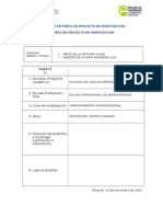 Perfil de Proyecto de Investigación