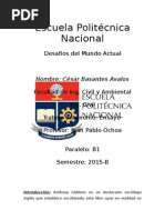 Ensayo Consecuencias Modernidad Cap. 1, 2,6