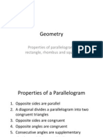 Geometry (Properties of A Rectangle, Rhombus and Square)