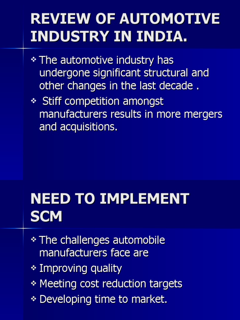 Automotive Industry SCM Review India | PDF | Supply Chain Management ...