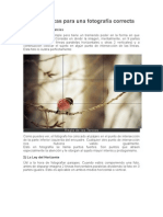 Reglas Básicas para Una Fotografía Correcta