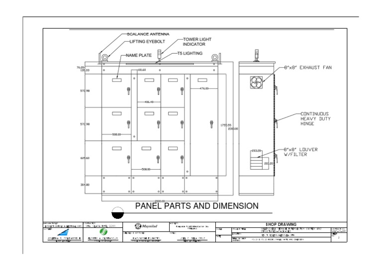 Panel Parts and Dimension: Shop Drawing | PDF