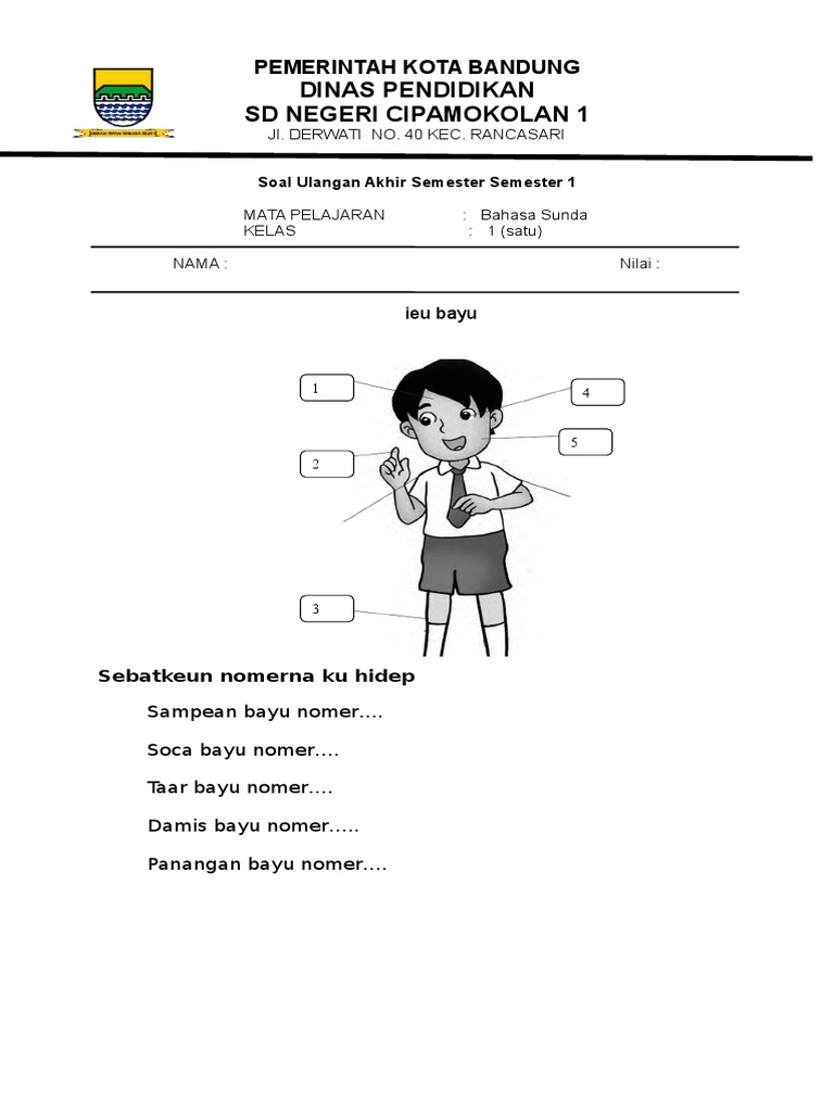 Soal Uas Bahasa Sunda Kelas 1 Smtr 1