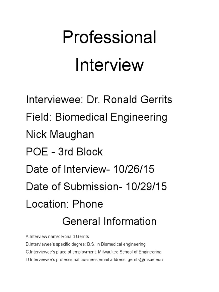 Insights from Dr. Ronald Gerrits on Biomedical Engineering | PDF ...