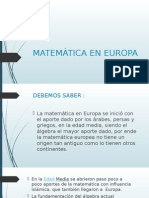 Matemática en Europa