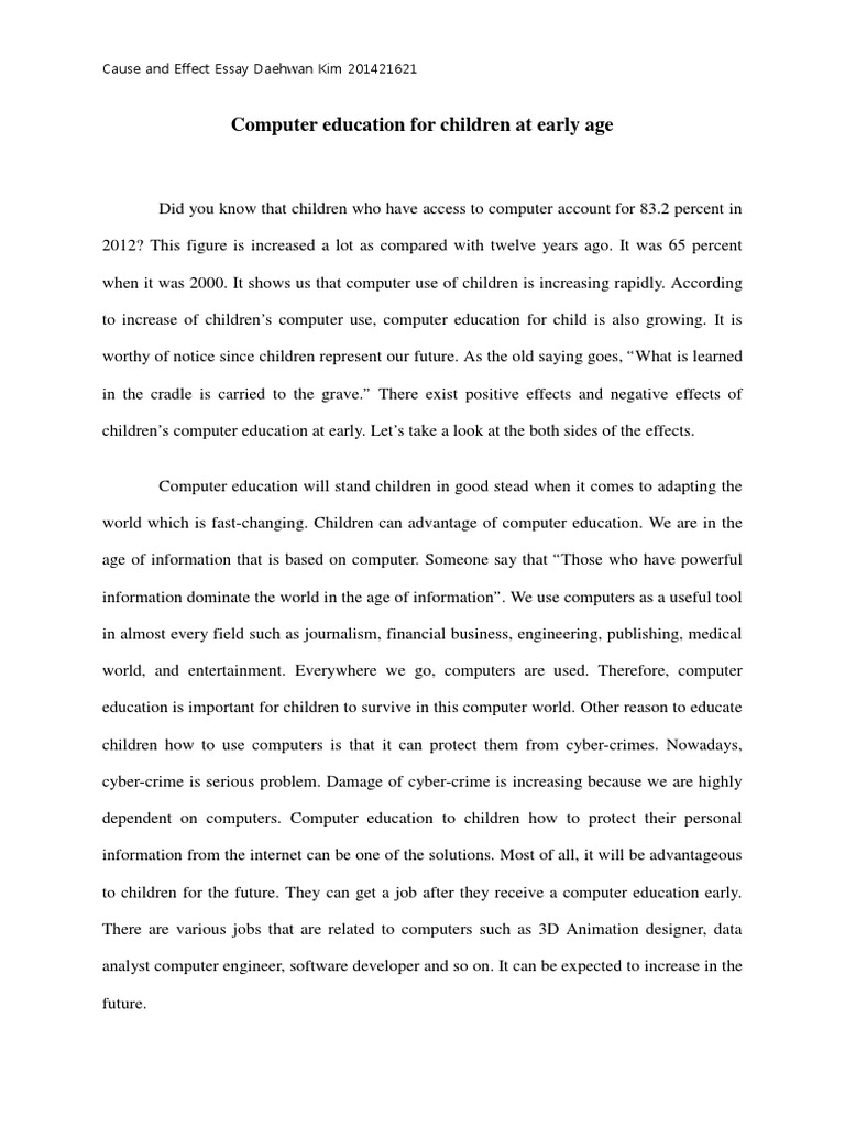 cause and effect essay maker