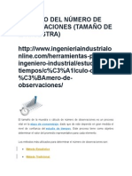 Cálculo Del Número de Observaciones - Tamaño de Muestra Jaimito Cronometraje