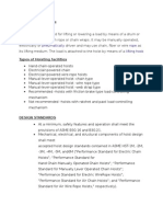 Hoisting Facility Definitions