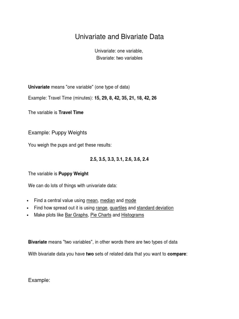 Univariate vs Bivariate Data Explained | PDF