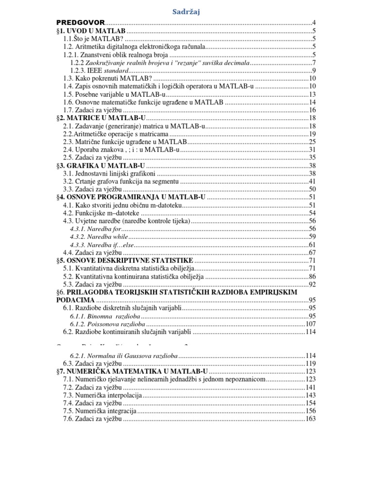 01 Matematika U Matlab U Zadaci | PDF