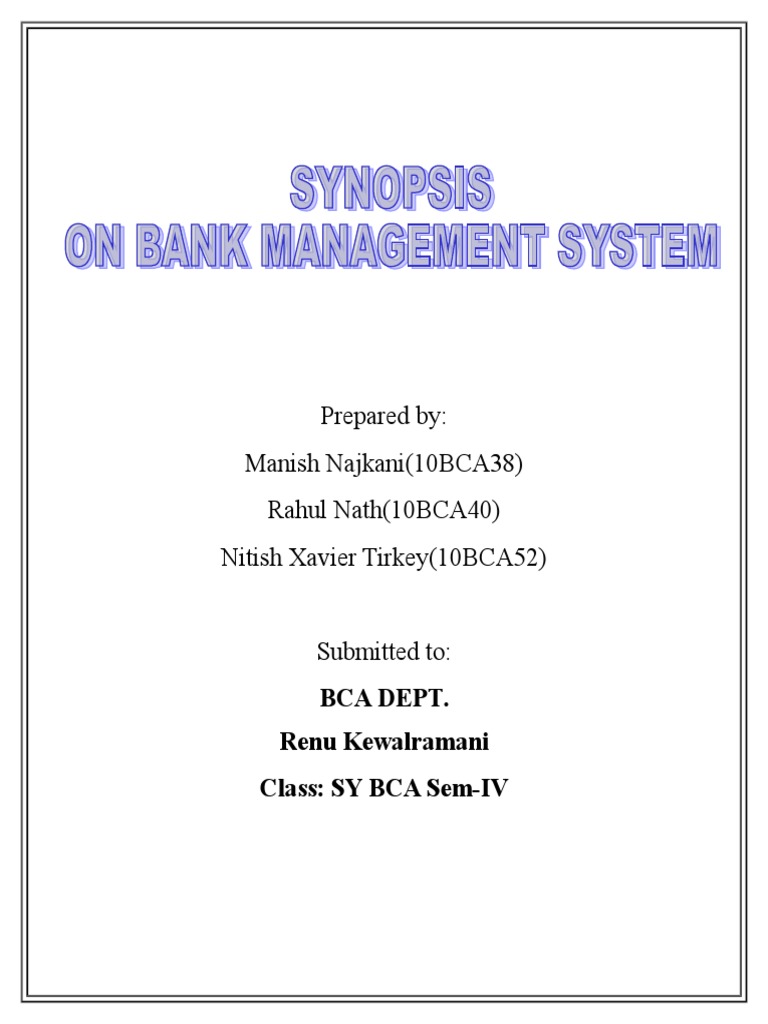 Bank Management System Project Overview | PDF