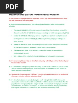 FAQ's Daily Timesheet Process - Nov 26-15