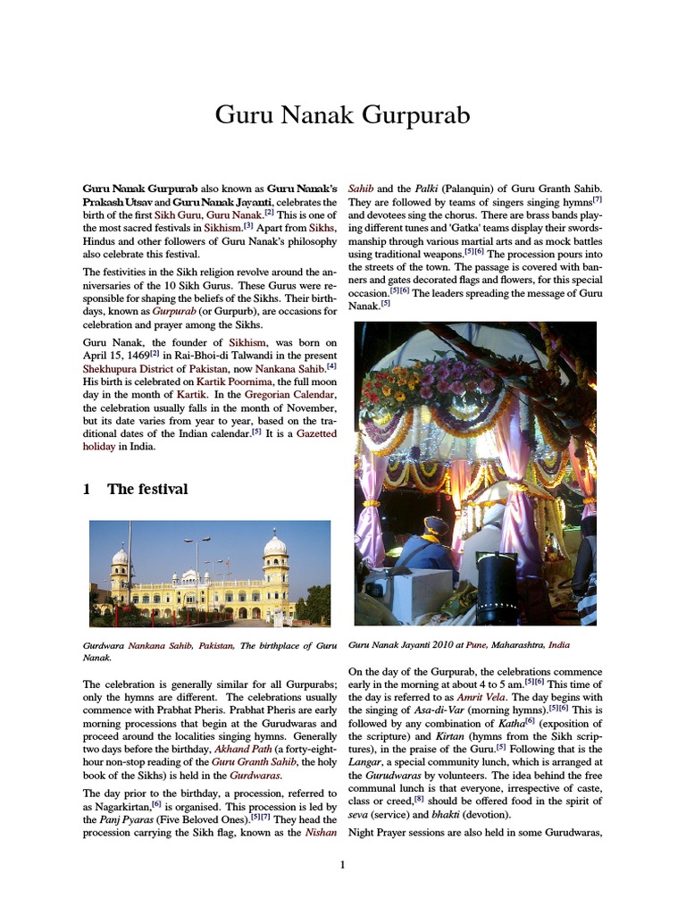 Guru Nanak Gurpurab | PDF | Indian Religions | Bhakti Movement