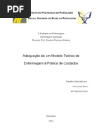 Paradigma-Adequação de Modelo Teorico à Pratica Enf.