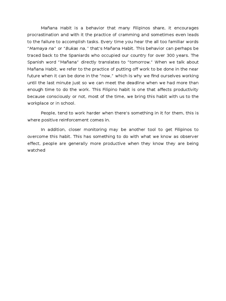 Mañana habit synonyms image