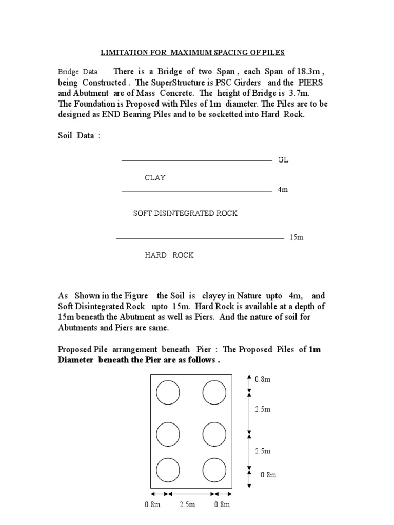 Maximum Pile Spacing Guidelines | PDF | Deep Foundation | Structural ...