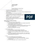 SS NOTES (4 Service at PBS) Title: Eight Actions To Fulfill Your Dream Preacher: Bs. Oriel M. Ballano Key Text