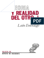 Pedro Lain Entralgo Teoria y Realidad Del Otro Vol 1 El Otro Como Otro Yo Nosotros Tu y Yo