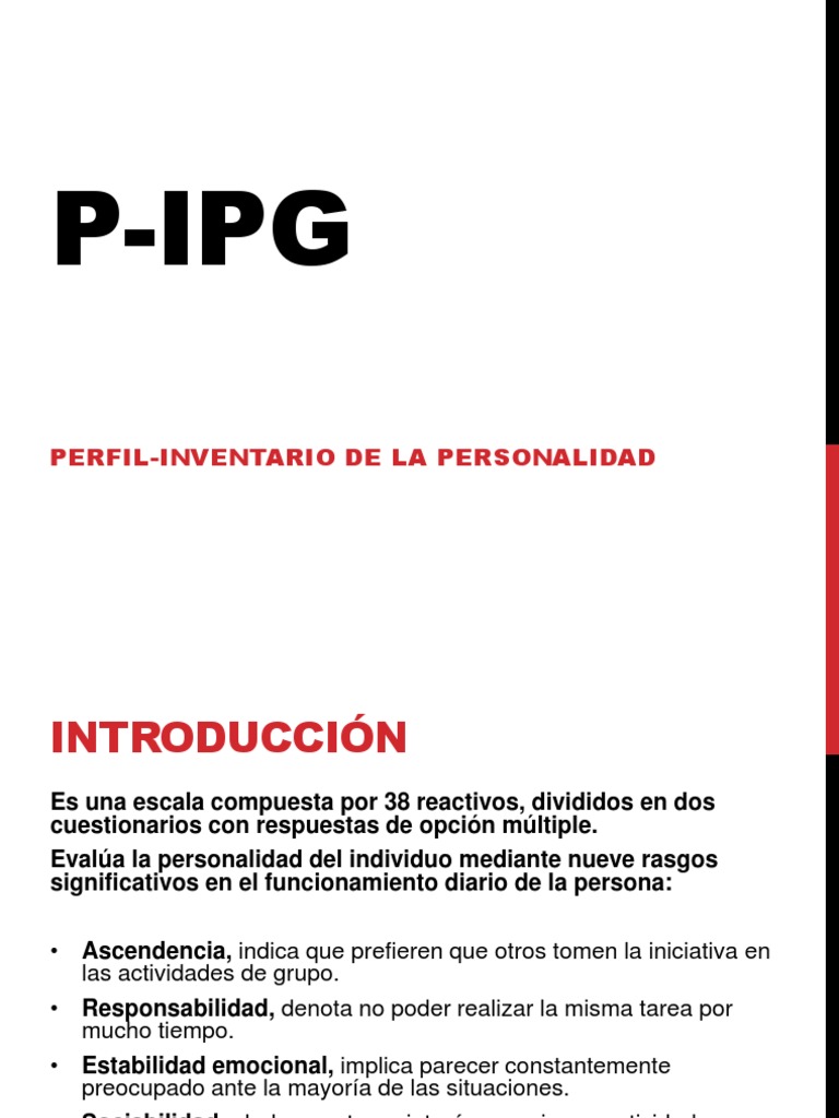 Inventario de Personalidad P-IPG | PDF | Toma de decisiones | Conceptos ...