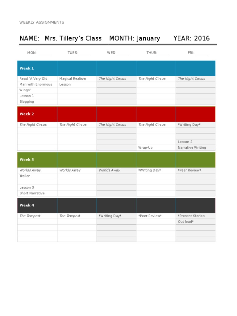 Unit Calendar | PDF