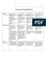 Ink Creatures Rubric