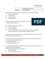 1 Fluid Mechanics Dr. Yasser Eldeberky 1: Sheet No. Course: Instructor Name: No. of Pages