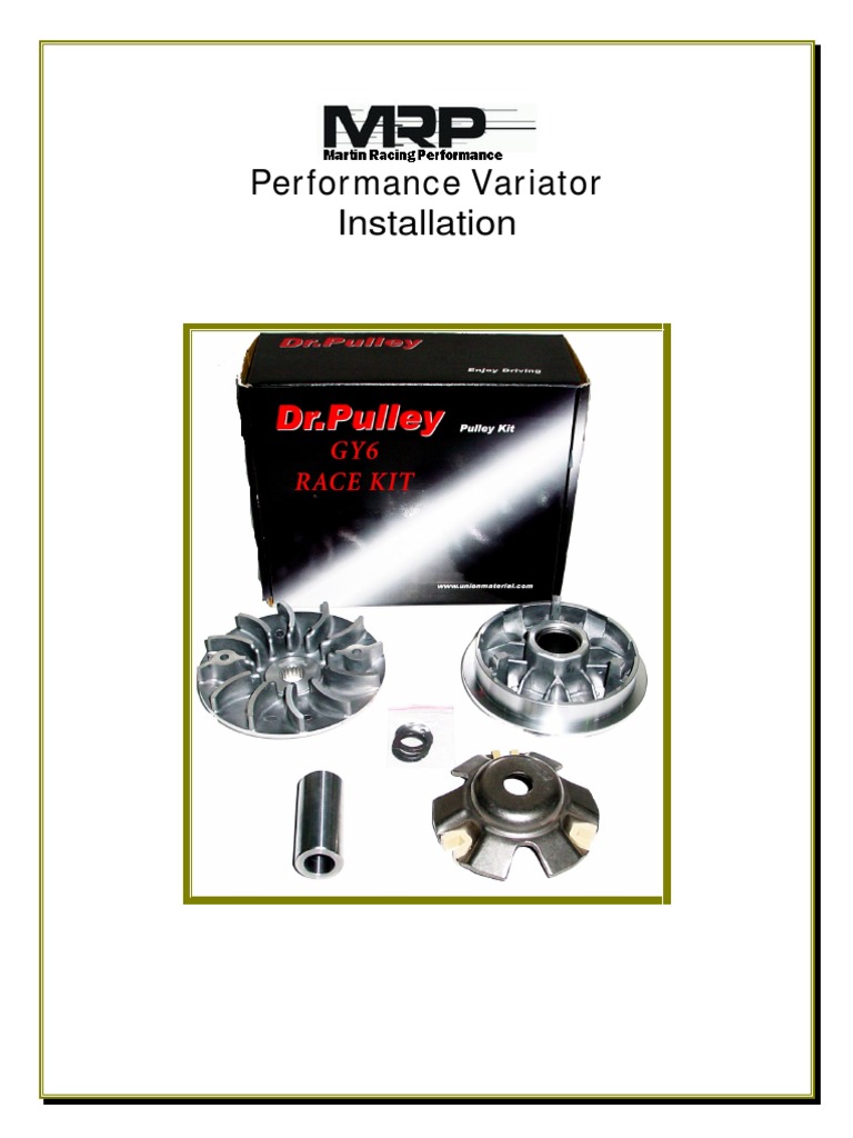 GY6 Performance Variator Installation Guide | PDF | Home & Garden