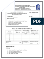 Tabla de Datos Experimentales6