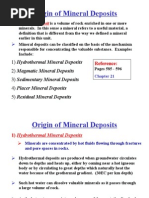 Origin of Mineral Deposits