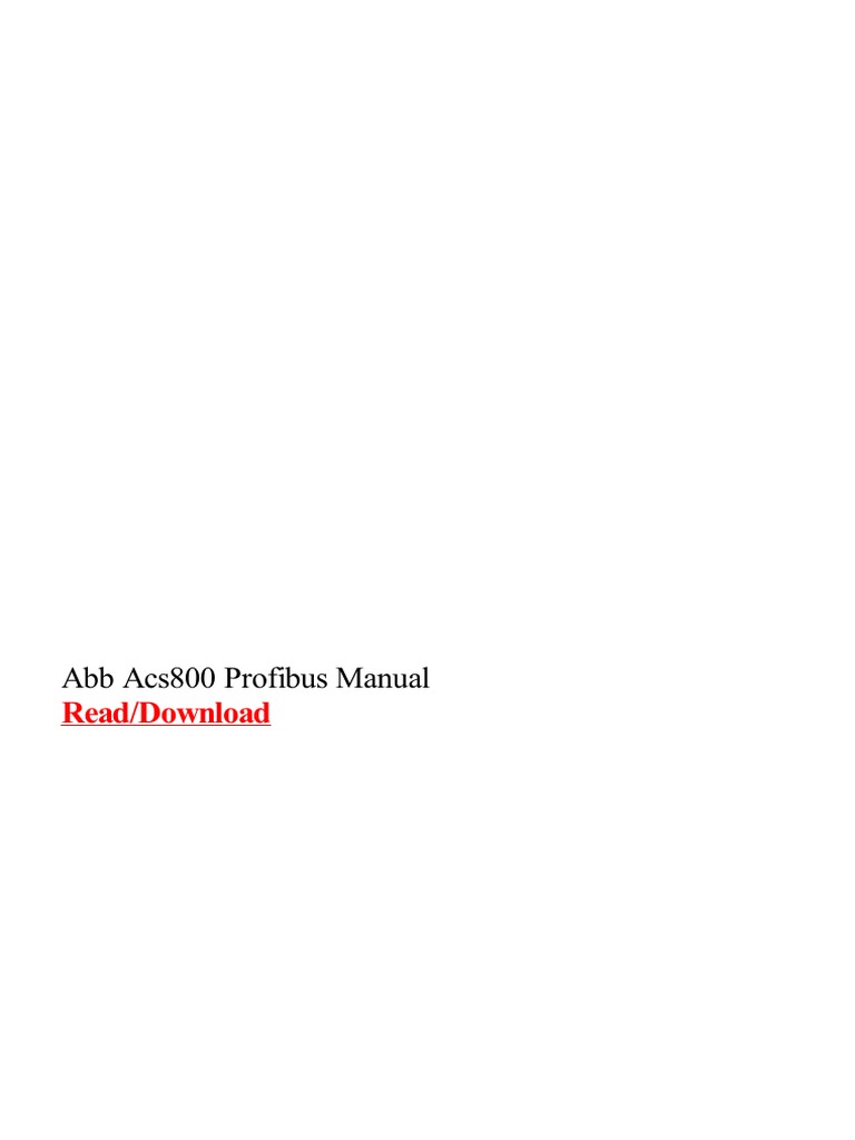 Abb Acs800 Profibus Manual Pdf Electrical Engineering