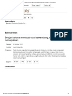 Belajar Bahasa Membuat Otak Berkembang, Studi Swedia Menunjukkan - ScienceDaily