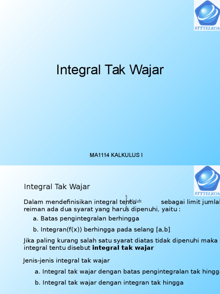 30 Contoh Soal Integral Tak Wajar Kumpulan Contoh Soal