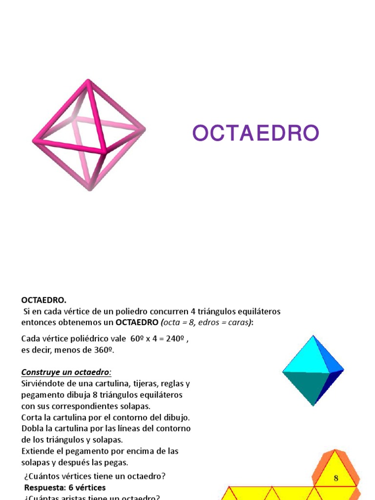 Características y Volumen del Octaedro | PDF | Triángulo | Geometría  euclidiana, image size:768x1024